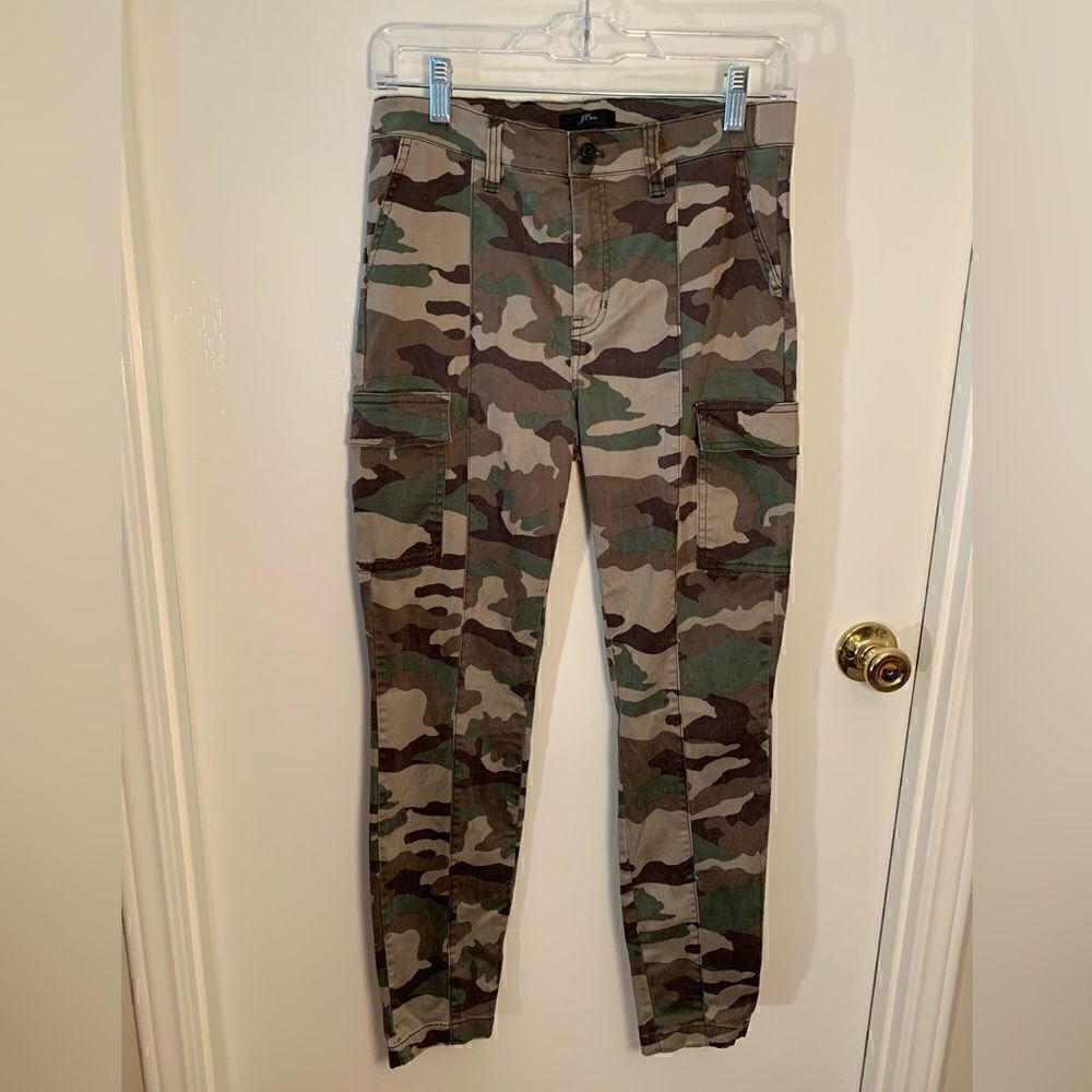 J. Crew GUC green camo cargo toothpick pants Size 27